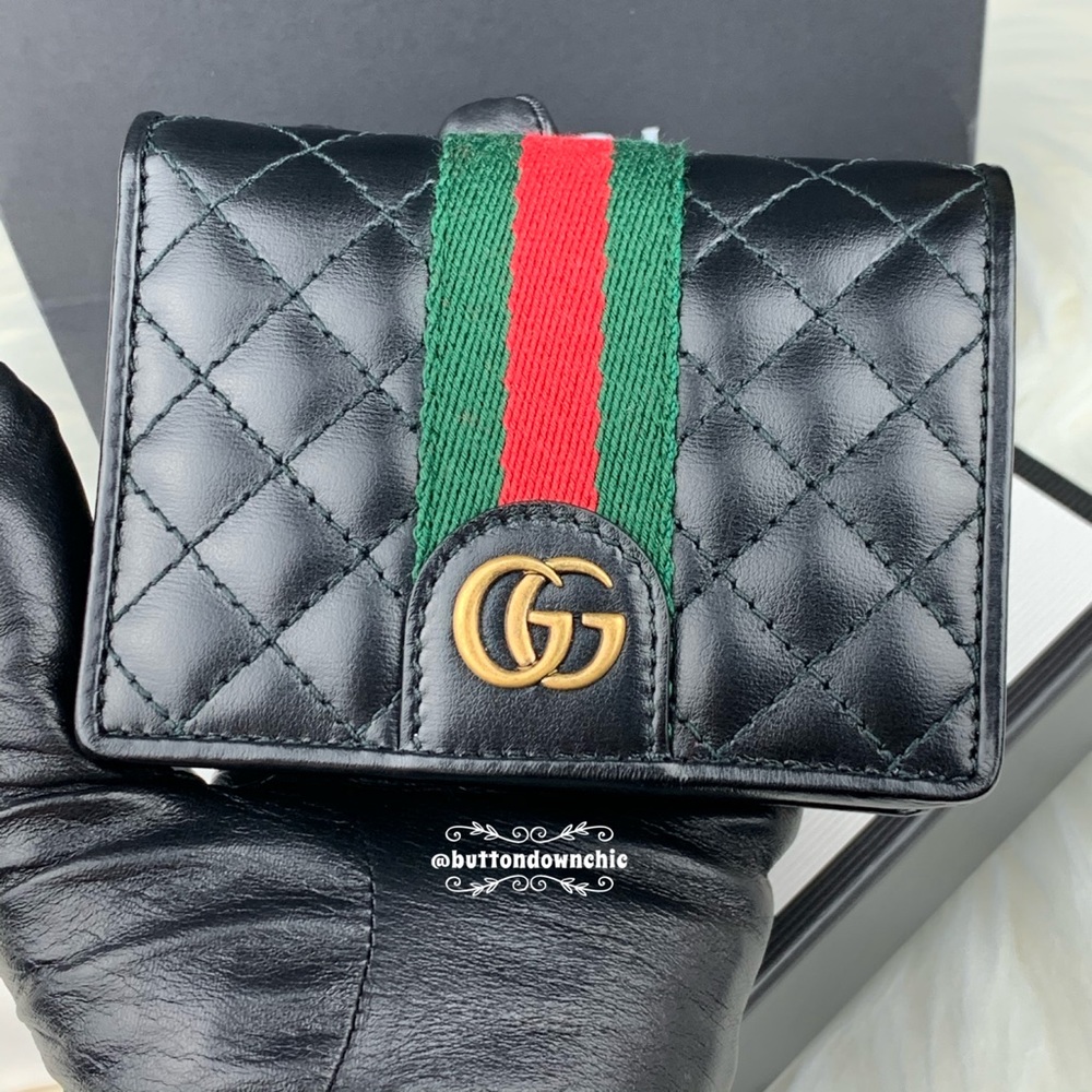 Gucci Trapuntata Leather Flap Card Case Wallet - Picture 3 of 13